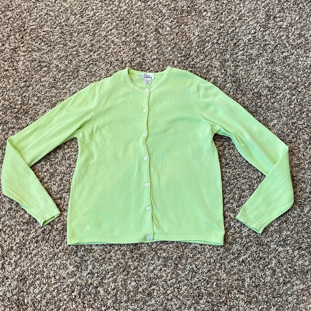 Lilly Pulitzer Vintage Green Long Sleeve Cardigan S